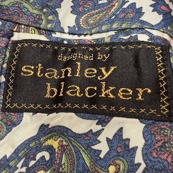 Stanley Blacker Vintage Red Blazer 40R Oversized Textured Gold Buttons USA - Picture 4 of 16